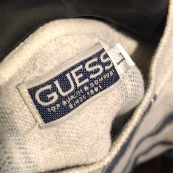 80’s vtg guess blue vertical stripe L/s - Picture 3 of 3